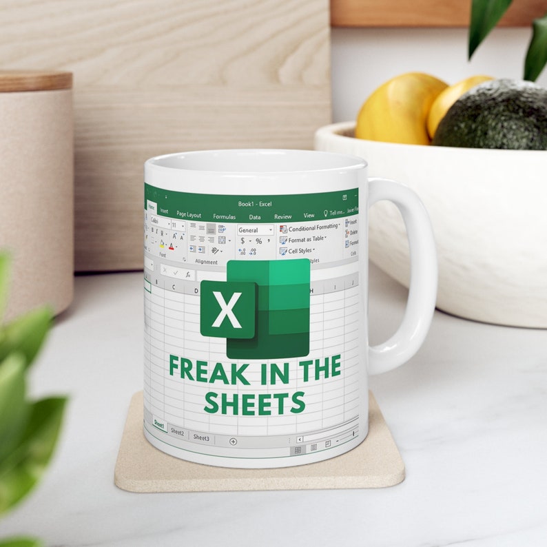 Freak In The Sheets Excel Coffee Mug PNG Template Digital Download only image 1