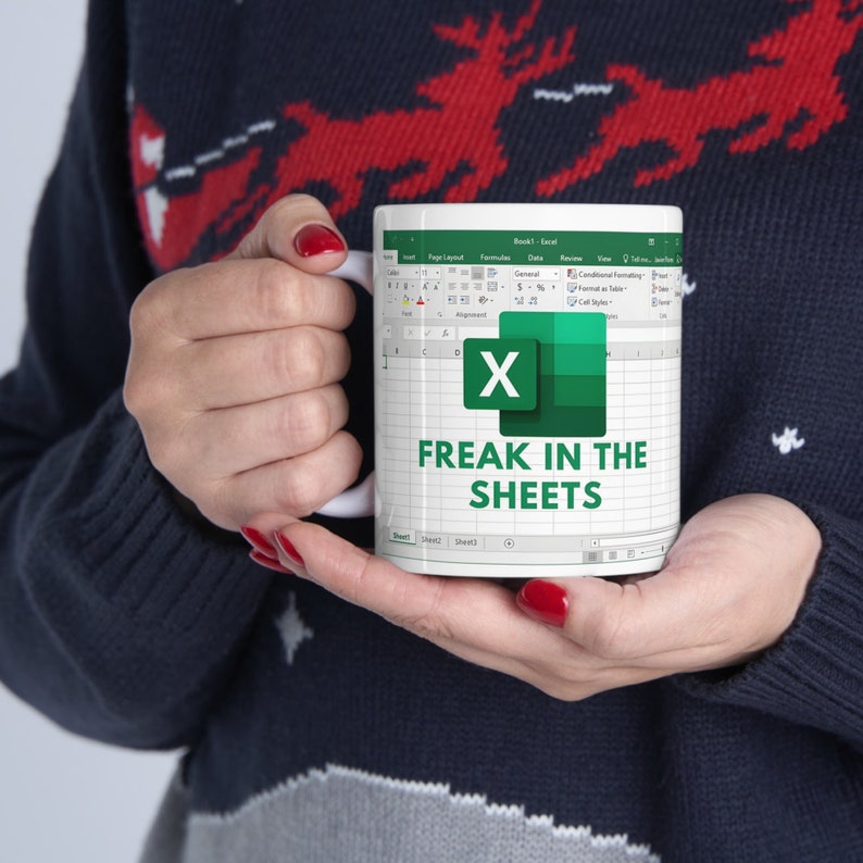 Freak In The Sheets Excel Coffee Mug PNG Template Digital Download only image 2