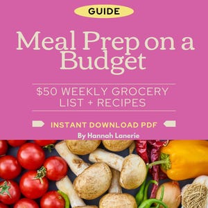 Meal Prep on a Budget | 50 Dollar Weekly Grocery List & Recipes | Affordable Meal Plan PDF | Cheap Healthy Food Planner | Instant Download