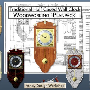 Wall Clock Plan - Traditional Half-Cased Wall Clock - Pendulum Wall Clock - Woodwork Plans - DIY Plans