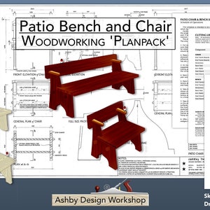 Plannen voor terrasstoelen en -banken - Plannen voor terrasbanken - Plannen voor terrasstoelen - Plannen voor tuinbanken - Plannen voor tuinstoelen - Plannen voor houtwerk - DIY-plannen