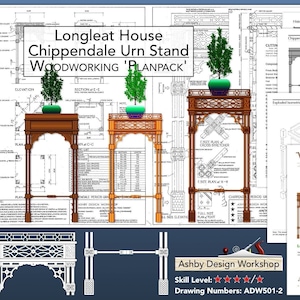 Plant Stand Plan - Longleat House Chippendale Urn Stand Plan - woodwork plans - flower stand plan - vase stand plan - occasional table plan