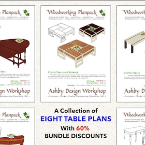 8 Table Plans - 60% Bundle Discount - Woodwork Plans - Furniture Plans - DIY Table Plans - Table Plan Collection