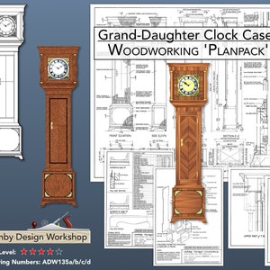 Longcase Clock Plans - Granddaughter Clocks - granddaughter clock plan - woodworking plan - antique clock plan - DIY clock plan
