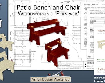 Patio Chair and Bench Plans - Patio Bench Plans - Patio Chair Plans - Garden Bench Plans - Garden Seat Plans - Woodwork Plans - DIY Plans