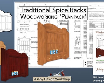 Spice Rack Plans - Traditional Spice Rack - Herb Rack Plans - Spice and Herb Rack Plans - Woodworking Plans - Construction Plans - DIY Plans