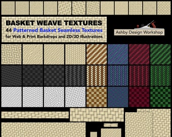 Basket Seamless Textures (x44) - seamless tiles - digital paper - web background - CAD texture - photoshop texture - social media texture