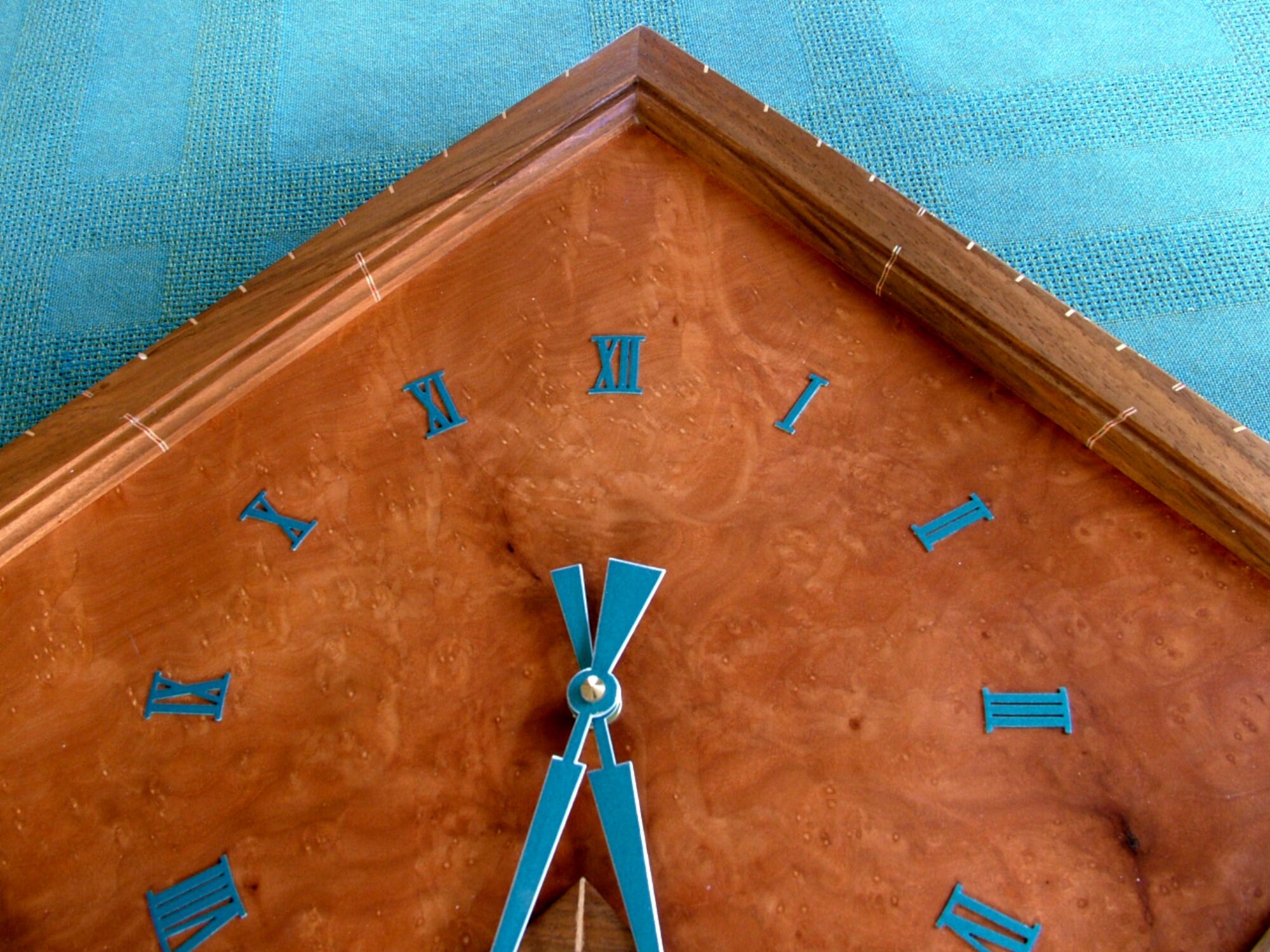 Large Wall Clock Pendulum Clock Diamond Clock Large Wooden Wall Clock Handmade Clock in Burr