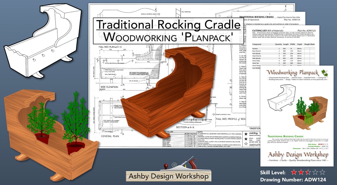 Toddler Rocker Plan Traditional Rocking Cradle Plan Rocking Cradle Plan Baby - Etsy