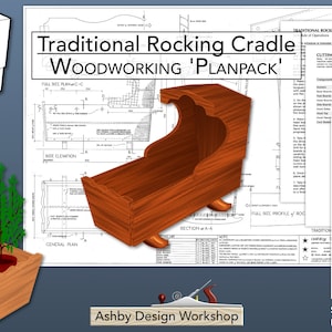 Traditional Rocking Cradle Plan - Rocking Cradle Plan - Baby Cradle Plan - Crib Plan - Wooden Cot Plans - Plant Display Plan - Woodwork Plan