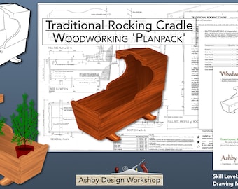 Traditional Rocking Cradle Plan - Rocking Cradle Plan - Baby Cradle Plan - Crib Plan - Wooden Cot Plans - Plant Display Plan - Woodwork Plan