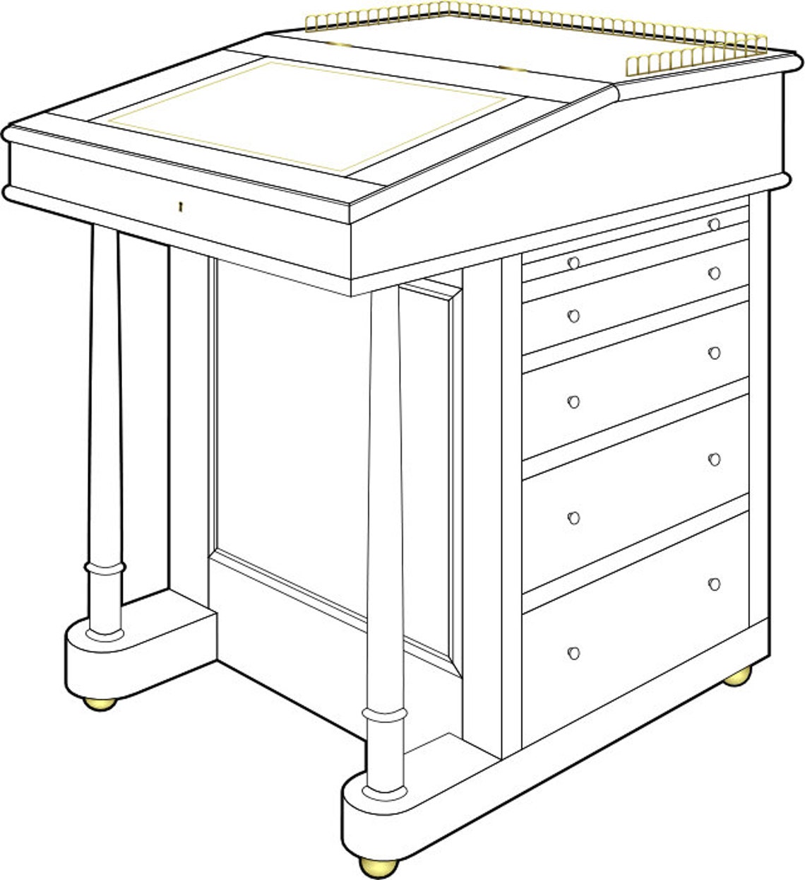 Regency Davenport Desk Plan Woodworking Plan Furniture Plan regency-davenport-desk-plan-woodworking-plan-furniture-plan