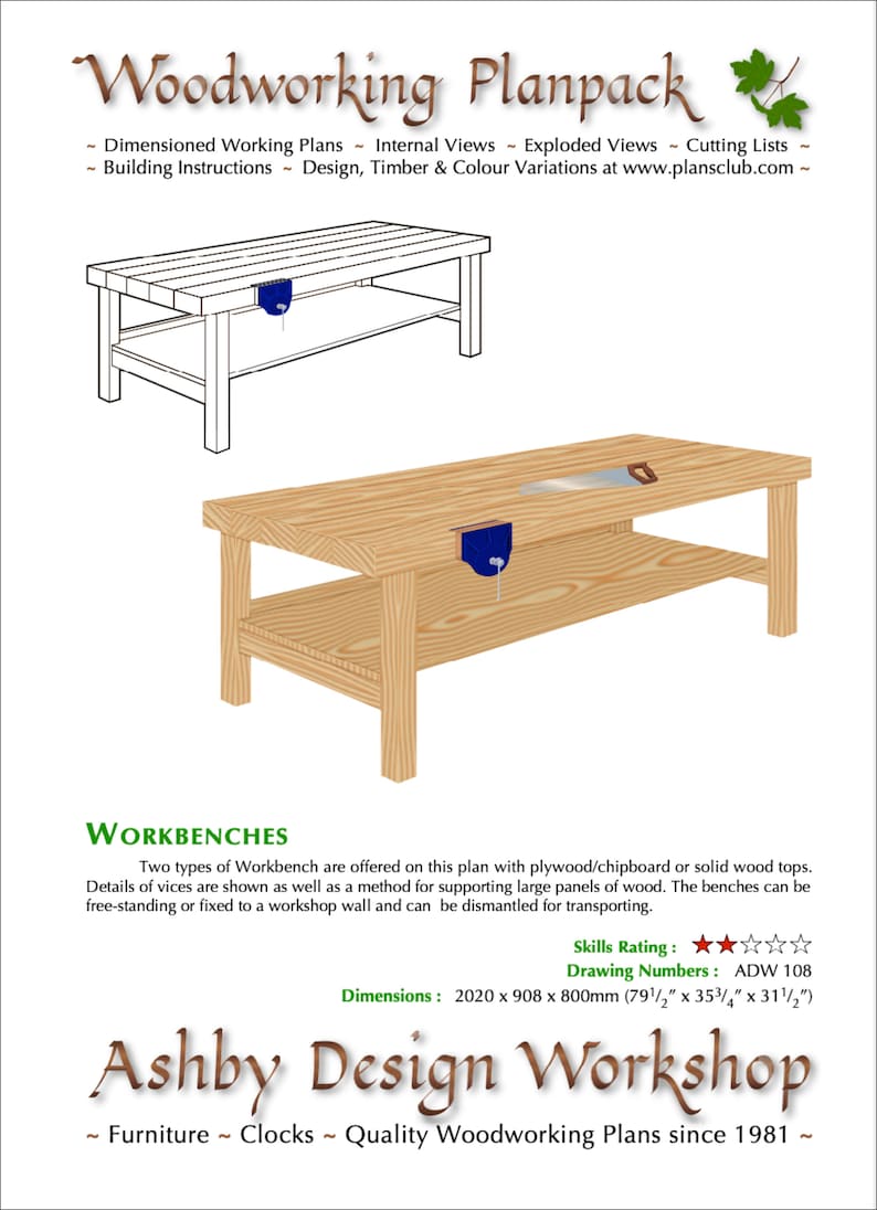 Two Simple Workbenches Plan - Work Bench Plans - Woodwork Bench ...