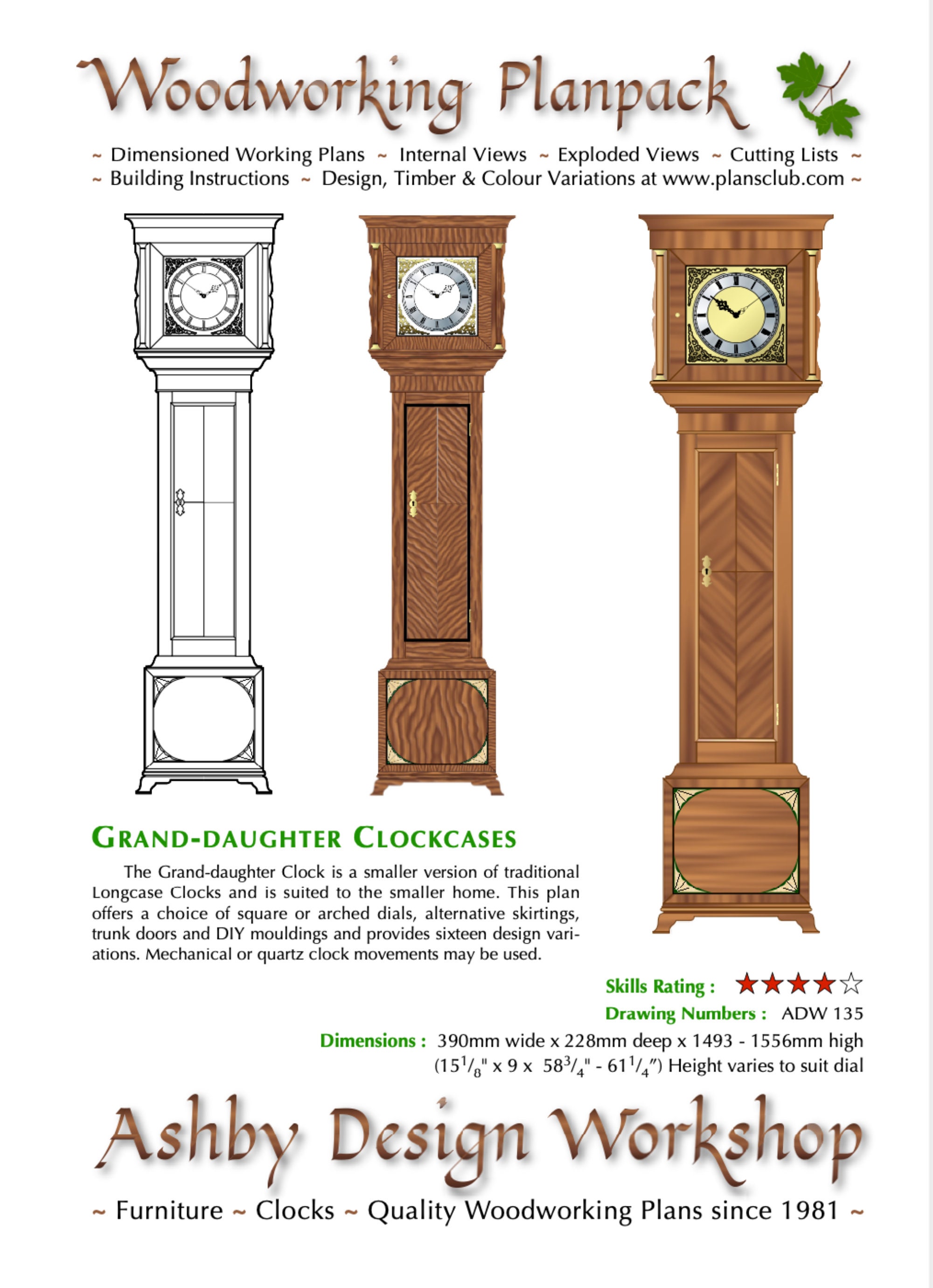 Longcase Clock Plans Granddaughter Clocks Granddaughter Clock Plan