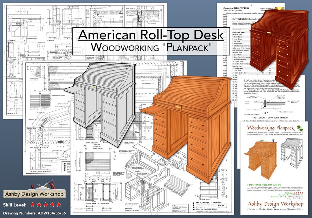 American Roll Top Desk Plans Woodwork Plan DIY Home Office Desk Antique