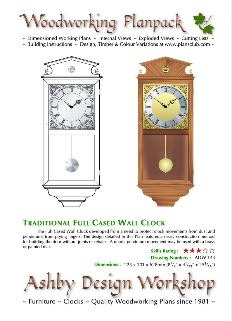 Clock Model Plans Nine Period Wall Clock Plans - Diy Wall Clocks - Woodwork Plans - Diy ...