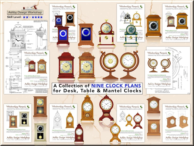 Clock Plans Nine Table Mantel & Shelf Clock Plans Table Etsy