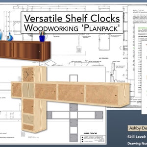 Regal Uhr Pläne - Regal Pläne - Küche Lagerung - Wohnzimmer Display - DIY Pläne - Holzbearbeitung Pläne - Uhr Pläne - Möbel Pläne