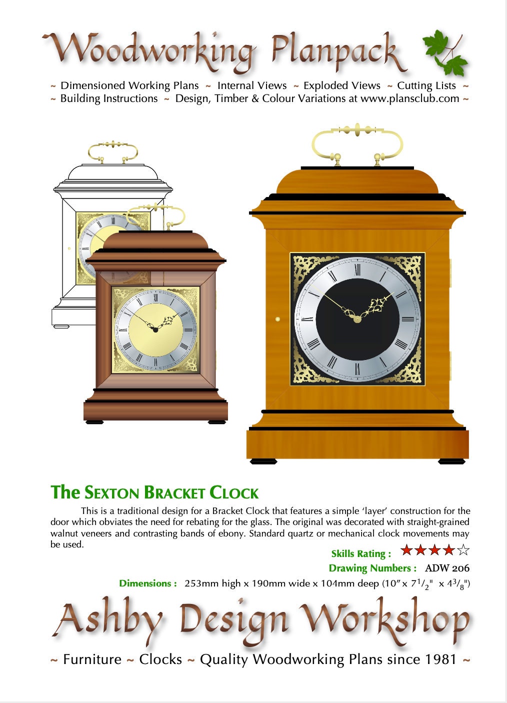 Clock Plans Nine Table Mantel & Shelf Clock Plans Table Etsy