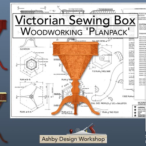 Sewing Box Plans Victorian Sewing Box Sewing Basket Etsy