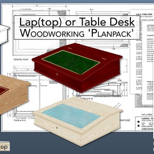 Lap Desk Plan - Laptop Desk Plan - Table Desk Plan - Writing Desk Plan - Home Office Desk - Woodwork Plans - Furniture Plans - DIY Desk Plan