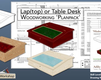 Lap Desk Plan - Laptop Desk Plan - Table Desk Plan - Writing Desk Plan - Home Office Desk - Woodwork Plans - Furniture Plans - DIY Desk Plan