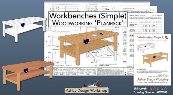 Plan de deux établis de travail simples Plans de banc de travail Banc de  menuiserie Établi de menuisier Établi de bricolage Plans d'instructions  étape par étape - Etsy France