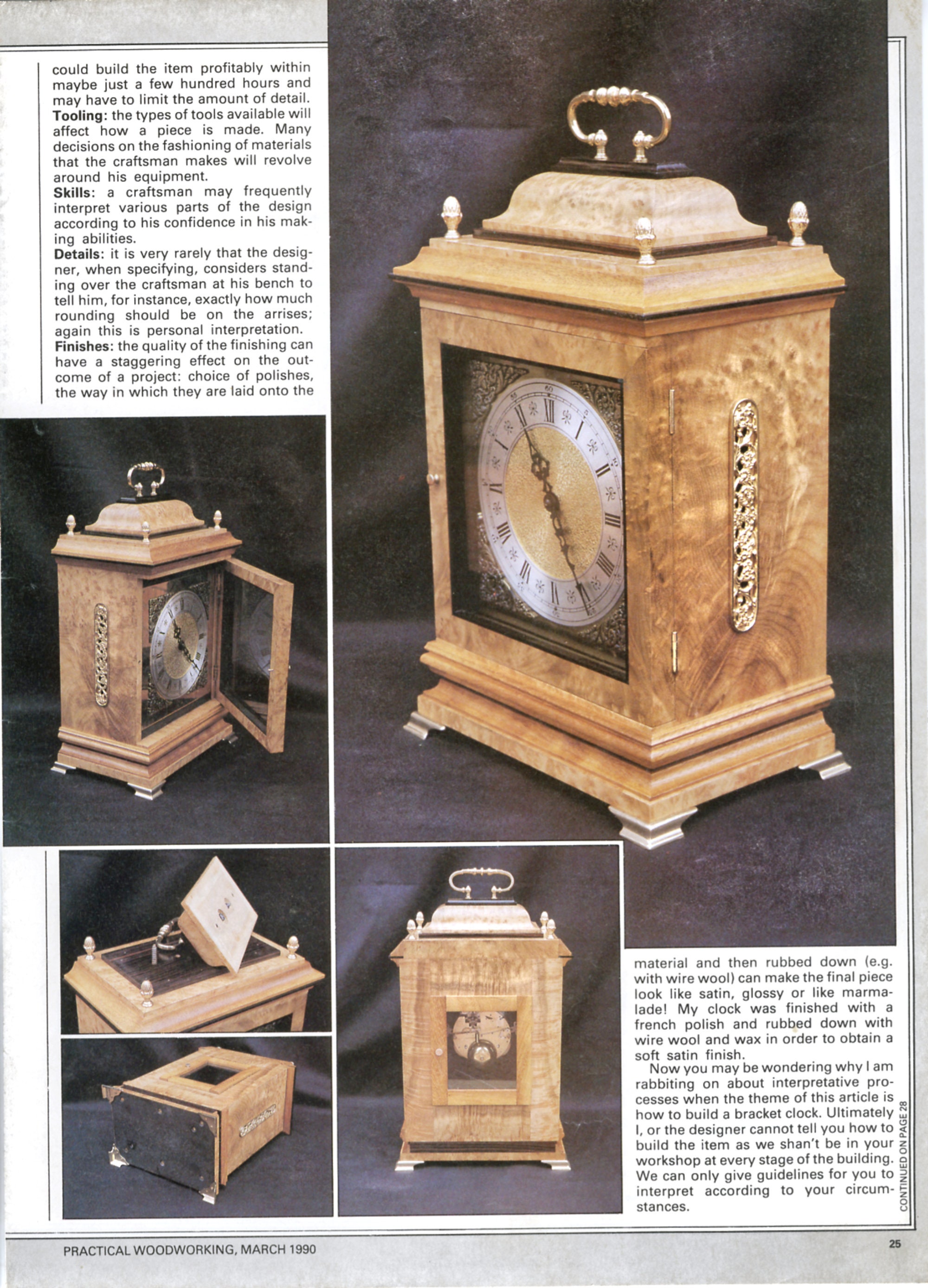 Bracket Clock Plans III Bracket Clock Woodwork Plans DIY Period