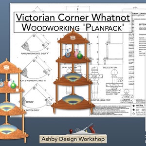 Corner Whatnot (Victorian) - Corner Display Shelves, Corner Shelves, Display Shelves, DIY Plans, Woodworking Plans, Furniture Plans
