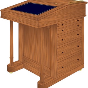 davenport desk plans, walnut