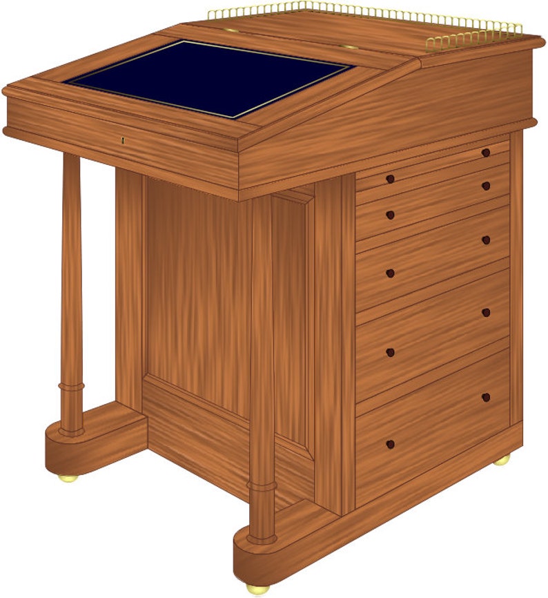 Regency Davenport Desk Plan Woodworking Plan Furniture Plan regency-davenport-desk-plan-woodworking-plan-furniture-plan