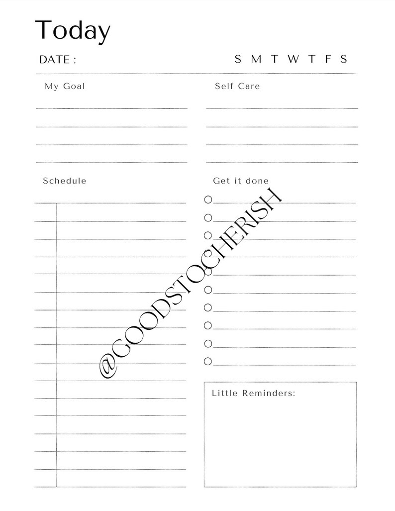 Everyday Planner Pack, Schedule, Printable Template, Outline