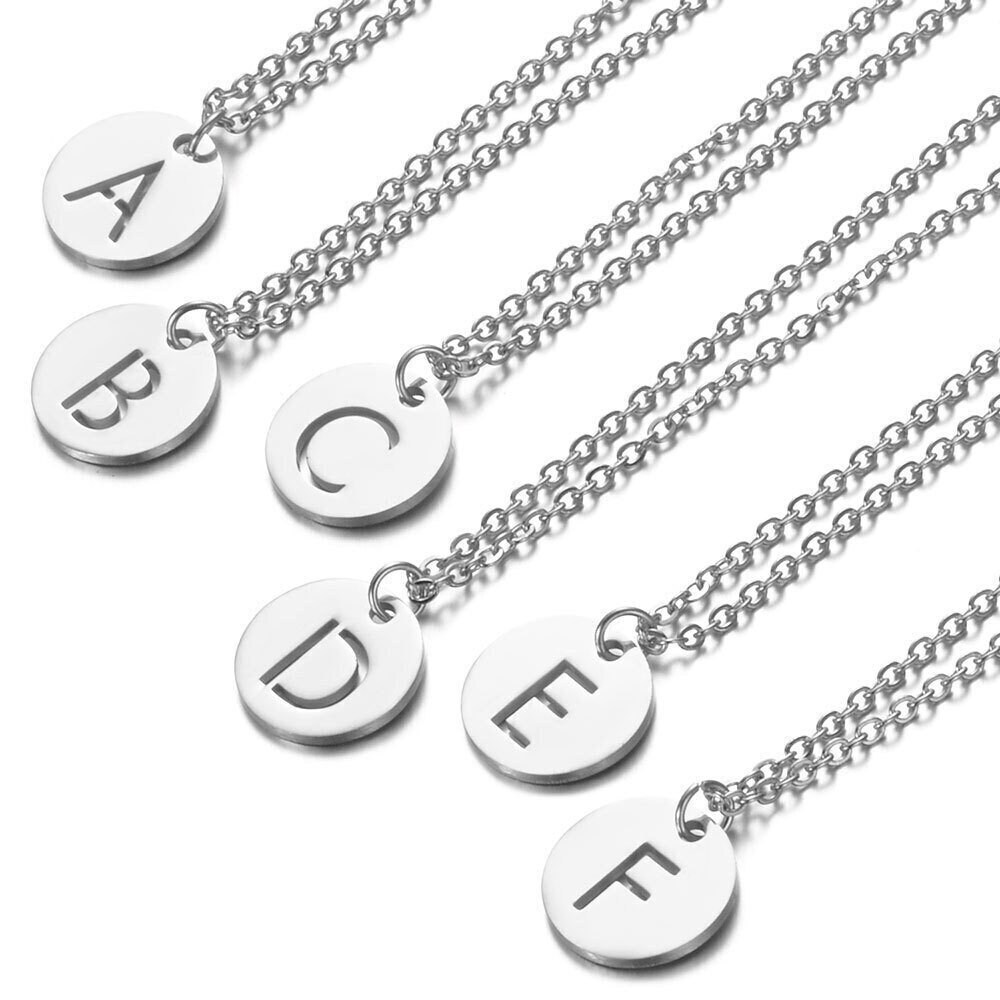 Stainless Steel Initial Necklace Etsy UK