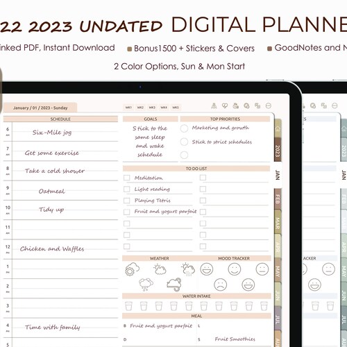Digital Planner for Ipad 2022 & 2023 for Goodnotes Cute Etsy Canada