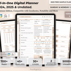 Digital Planner - GoodNotes, iPad, Notability | Daily, Weekly, Monthly | 2024-2025 | Undated | Digital Planner 2024 2025 Undated iPad