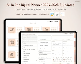 Digital planner, ipad planner, goodnotes planner, daily, weekly, monthly planner, notability planner, digital planner 2024 2025 undated ipad