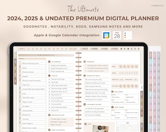 Digital planner, ipad planner, goodnotes planner, daily, weekly, monthly planner, notability planner, digital planner 2025 undated ipad