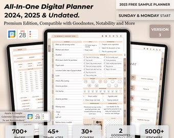 Digital Planner - GoodNotes, iPad, Notability | Daily, Weekly, Monthly | 2024-2025 | Undated | Digital Planner 2024 2025 Undated iPad