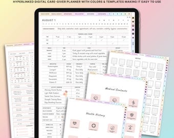 Digital Caregiver Planner, Home Health Care, Caregiver Daily Log, Caregiving Checklist, Elder Care Home Health Nurse, Senior Care log, iPad