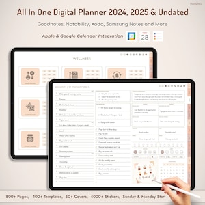 Digital planner, ipad planner, goodnotes planner, daily, weekly, monthly planner, notability planner, digital planner 2024 2025 undated ipad