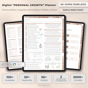 Personal Growth Planner, Productivity Planner, Goal Planner, Growth Mindset, Digital Self-Development Planner, Personal Development Journal