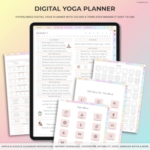 Digital Yoga Journal, Yoga poses planner, Yoga tracker, Wellness Planner, Monthly Yoga Planner, Yoga Planner Digital, Goodnotes, Yoga iPad