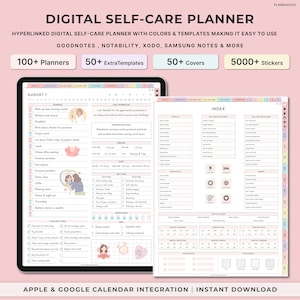 Digitales Selbstfürsorge Journal, Selbstfürsorge Planer, Wellness Journal, Goodnotes Planer, Mentale Gesundheit Achtsamkeit, Positivität Heilung Selbstliebe