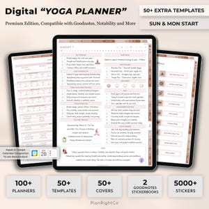 Digital Yoga Journal, Meditation Journal, Mindfulness Planner, Yoga Planner, Wellness Worksheet, Mental Health Planner, Gratitude Journal