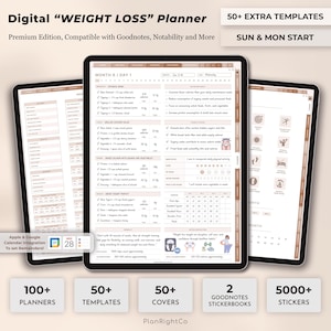 Digital Weight Loss Journal, Digital Planner, iPad Planner, GoodNotes Planner ,Fitness Planner, Workout Planner, Meal Planner, Weight Track