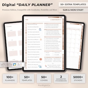 Digital Daily Planner, Portrait Digital Planner, iPad 365 day planner, Daily Schedule, iPad Planner, GoodNotes Planner, Notability Planner