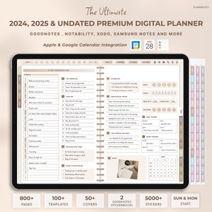 Digitale planner, ipad planner, goodnotes planner, dagelijkse, wekelijkse, maandelijkse planner, notability planner, digitale planner 2024 2025 ongedateerde ipad