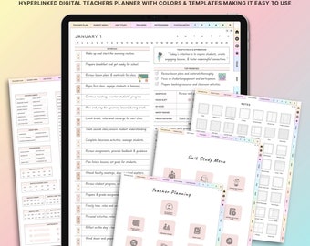 Digital Teaching Planner, Academic Planner, Lesson Planner, Back to School, Teacher Planner, Goodnotes Planner, teacher templates, ipad plan