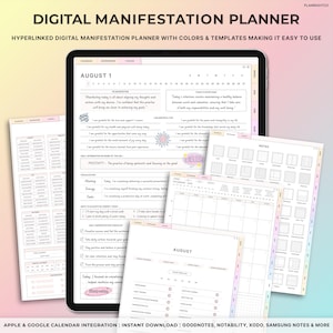 Manifestation Journal, Digital Manifestation Journal, Law of Attraction Journal, Gratitude, Shadow Work, Vision Board, Mindfulness journal
