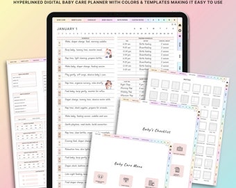 Diario giornaliero del bambino, pianificatore digitale del neonato, organizzatore del bambino, diario digitale del bambino, kit di pianificazione del neonato, baby tracker, registro della babysitter, baby iPad
